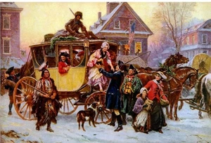 Antikes Holzpuzzle Die Weihnachtskutsche Selten Antik Vintage Komplett - Bild 1 von 11