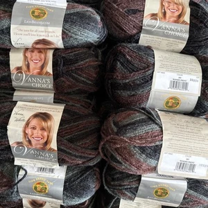 LOTE de 2 VANNA’s ELECCIÓN en IMPRESIÓN DE MADERA Hilo Marca León 145yds 3oz Acrílico - Imagen 1 de 3