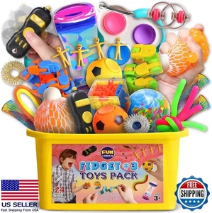 Fidget Toy Box Set for Kids 3-12, Sensory Toys for Boys & Girls, Portable - Picture 1 of 9