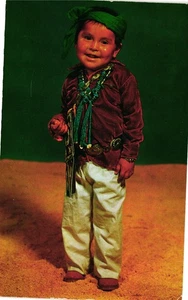 Vintage Navajo Indian Boy Postcard Turquoise Necklace 1950s Color Photo - Bild 1 von 2