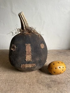Best Artisan Handmade Folky Pumpkin JOL Grungy Aged One Of A Kind - Picture 1 of 12