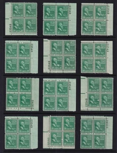 1938 PREXY Garfield Sc 825 MNH plate blocks lot minor faults Durland CV $72 (K1 - Picture 1 of 1