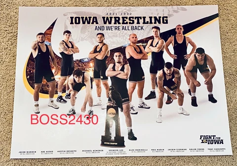2021-2022 IOWA HAWKEYES WRESTLING POSTER *NATIONAL CHAMPIONS**  *FREE SHIPPING* Cover
