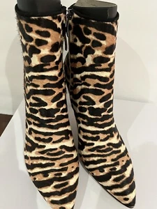 Nine West High Heel Women Ankle Animal Print Genuine Fur NW Box - Picture 1 of 5