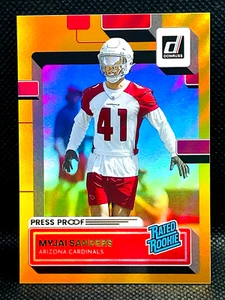 2022 Panini Donruss MYJAI SANDERS RC #390 Gold Holo Press Proof - Rated Rookie - Picture 1 of 2