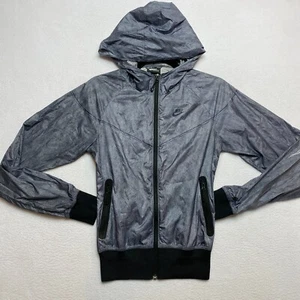 Nike Sportswear Windbreaker Jacket Women's XS Grey Unlined Hoodie Outdoor - Picture 1 of 14