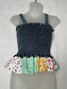 Top de tubo de mezclilla ahumada/multicolor Juniors: talla única - Imagen 1 de 2