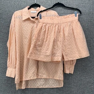 Vita Grace Shorts Womans Large Peach Larser Cut Set W Pockets Spring Summer - Picture 1 of 17