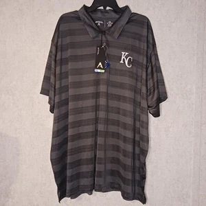 Antigua Kansas City Royals Polo Shirt Mens Size 4XL Short Sleeve Gray MLB New - Picture 1 of 8