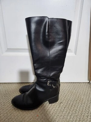 Botas de montar negras anchas Chaps Rhiannan para mujer talla 8B cremallera lateral Foto 1 de 4