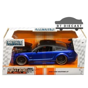 JADA BIGTIME MUSCLE 2006 FORD MUSTANG GT 1/24 with BLACK TOP BLUE 99973 - Picture 1 of 1