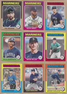 2024 Topps Heritage SEATTLE MARINERS Base Team Set of (12) Julio Rodriguez - Picture 1 of 2