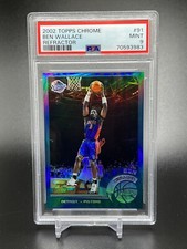 2002-03 Topps Chrome Refractor Ben Wallace #91 PSA 9