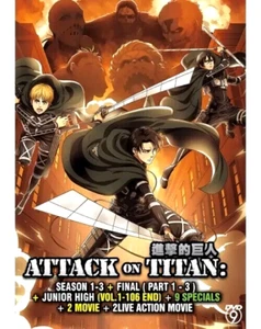 Anime DVD Attack On Titan Complete Season 1-4(Vol.1-106End) English Dubbed - Picture 1 of 10