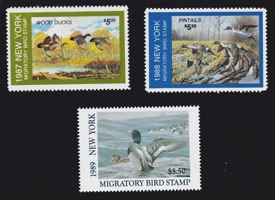US NY3-NY5 $5.50 New York State Duck Stamp Lot Mint OG NH SCV $27 - Image 1 of 2