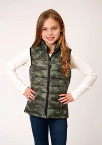 Roper Girls Black Nylon Parachute Insulated Vest - Picture 1 of 4