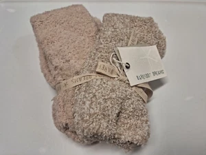 BAREFOOT DREAMS COZY CHIC 2 Pair Sock Set One Size NWT $38 Stone BDWCC1330 - Picture 1 of 3