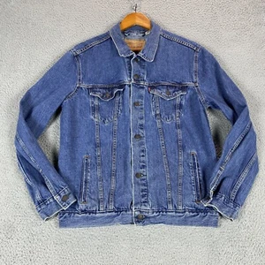 Levis Denim Jacket Mens Size Large Blue Trucker Jean Type III Medium Wash Coat - Picture 1 of 13