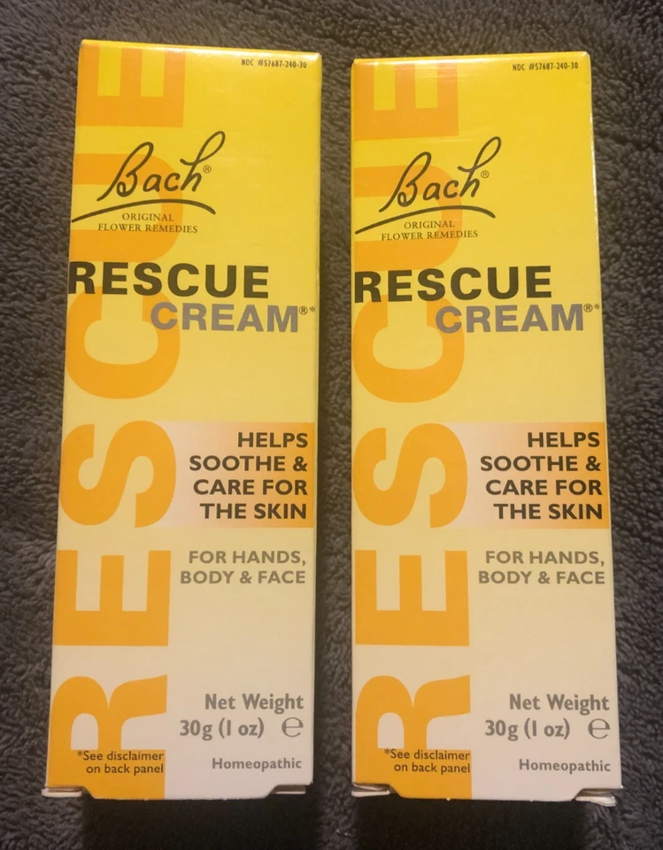 Nuevo Lote De 2 Bach Rescate Crema Calmante y Cuidado Piel 1ozx2 Homeopática 9/2026 Foto 1 de 4