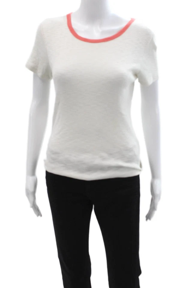 Camiseta Lilla P Mujer Blanca Timbre Algodón Pima Cuello Redondo Manga Corta Talla M Foto 1 de 4