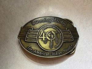 Running Strong For American Indian Youth Belt Buckle 40 year anniversary (NA) - Picture 1 of 4