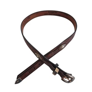 Handgefertigter echter McCoy Western Leder Gürtel braun Größe 42 verziert Silber USA - Bild 1 von 9