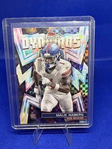 2024 Topps Finest Malik Nabers Dynamos Checkerboard X Fractor RC - Picture 1 of 2