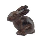 Siedzący mały królik królik figurka żeliwny przycisk do papieru antyczny brązowy