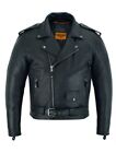 Classic Biker Police Motorcycle MC Jacket Concealed Gun Pockets Soft Cowhide ...