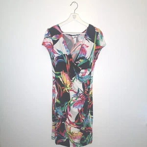 Joseph Ribkoff Womens Dress Multicolour UK 14 Rayon Maxi V-Neck Floral Design - Picture 1 of 16