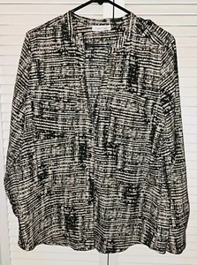 Blusa Henley para mujer Calvin Klein ligera manga larga abotonada mediana polietileno - Imagen 1 de 5