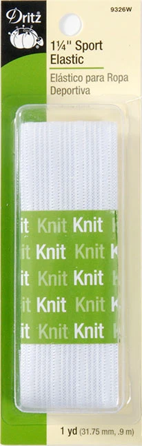 Dritz ~ (9326W) - 1 1/4" tejido deportivo elástico - blanco, 1 yarda Foto 1 de 1
