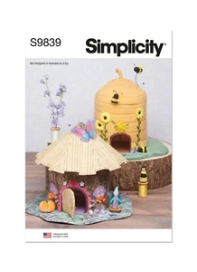 SIMPLICITY 9839 FABRIC CRITTER HOUSES & PEG DOLL Sewing Pattern Skill: AVERAGE - Picture 1 of 7