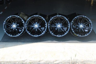 POLARIS RZR XP1000 14" HL3 BLK ALUMINUM ATV / UTV  WHEELS COMPLETE (SET4) POL10K - Imagem 1 de 2