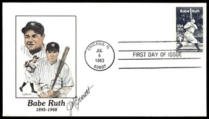 1983 FDC Babe Ruth Portrait 1895-1948 J.M. Everett #1 Hand-Colored Cachet - Picture 1 of 2