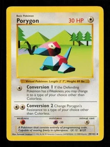 Pokemon Karte Porygon 39/102 Shadowless Base Set WOTC Vintage LP 1999 - Bild 1 von 2