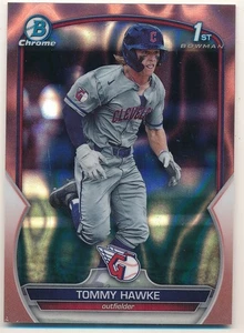 TOMMY HAWKE 2023 BOWMAN CHROME DRAFT #141 RC ROSE GOLD LAVA REFRACTOR SP #09/10 - Picture 1 of 2