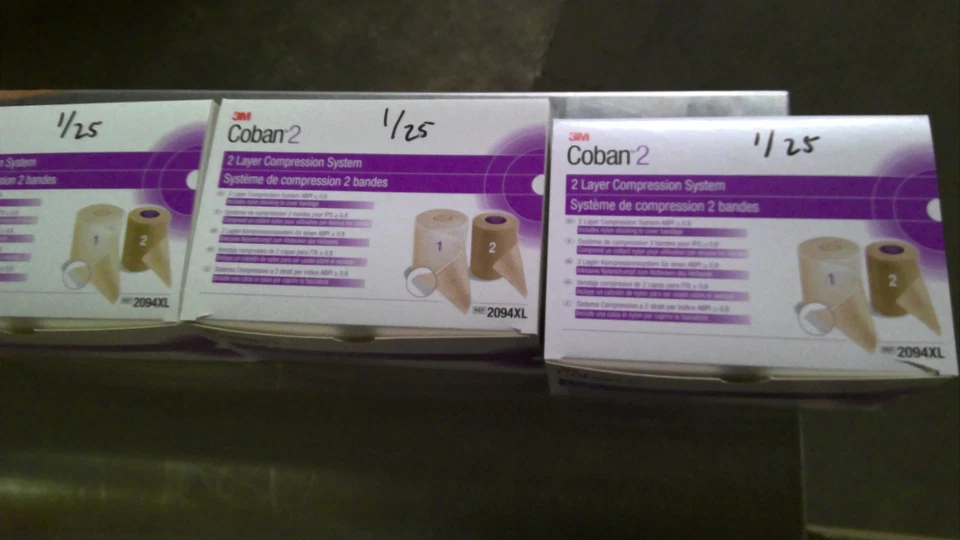 3M Coban 2 Layer Compression Bandage System ABPI 0.8 |Lot of 3| Exp 2025 2094xl