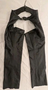 2007 Harley Davidson Mens DELUXE Leather Motorcycle Chaps - Large - 98091-06VM - Picture 1 of 13