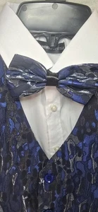 👔🔥Kids World of USA Boys Royal Blue Suit Set - Size 12 - Vest, Bow Tie & Pants - Picture 1 of 7