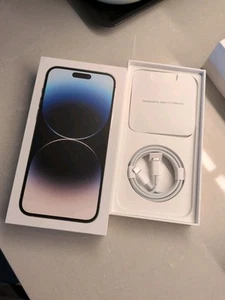Apple iPhone 14 Pro Max Argent 128 Go - BOITE SEULE avec câble de charge neuf - Photo 1 sur 4