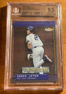 2000 Topps Finest Derek Jeter For the Record /314 #FR1C BGS 9,5 GEM MINT - Foto 1 di 2