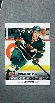 2021-22 Upper Deck Credentials Rookie Arrivals #RA-38 Adam Beckman Wild - Image 1 of 2