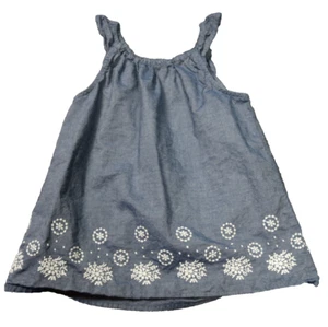 Genuine Kids Oshkosh B'Gosh Cotton Embroidered Cap Sleeve Top Blue & White 5T - Picture 1 of 16