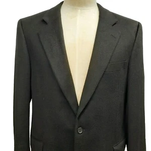 Jack Victor Loro Piana Men 44 43 42 Long Black Sport Coat Cashmere Blazer Jacket - Picture 1 of 9
