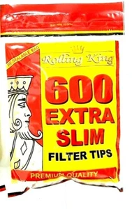 2 x 600 ROLLING KING EXTRA SLIM ZIGARETTENFILTER TIPS 1200 TIPS ROLL UP TIPS - Bild 1 von 2