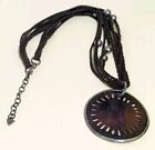 Silpada Sterling 925 Silver Pen Shell 5 Stand Brown Leather Necklace N1433