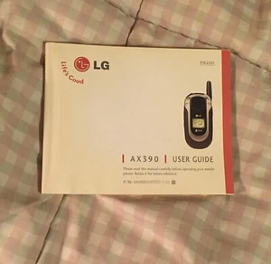 LG AX390 Téléphone Portable Manuel Utilisateur Guide Anglais et Espagnol - Photo 1/6