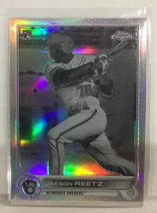 2022 TOPPS CHROME JAKSON REETZ ROOKIE BLACK WHITE REFRACTOR #157 BREWERS MSK - Picture 1 of 2