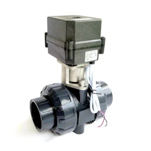 Rubinetto a sfera motore PVC 2 vie 230V 50mm automatico. Ritorno aperto senza corrente - Foto 1 di 2